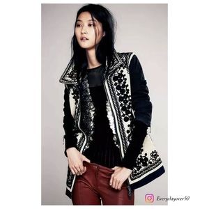 Free People embroidered military stitch jacket